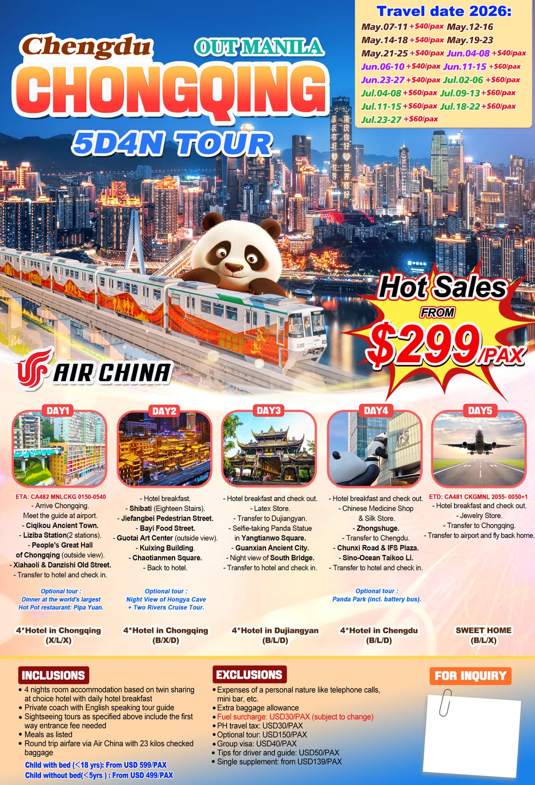 China tour package — Cqcdd | Claor Travel & Tours