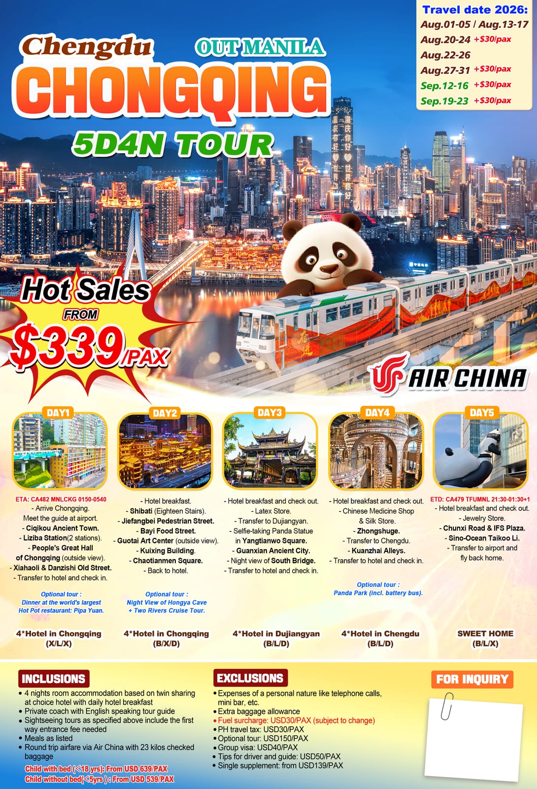 China tour package — Cqcdd | Claor Travel & Tours