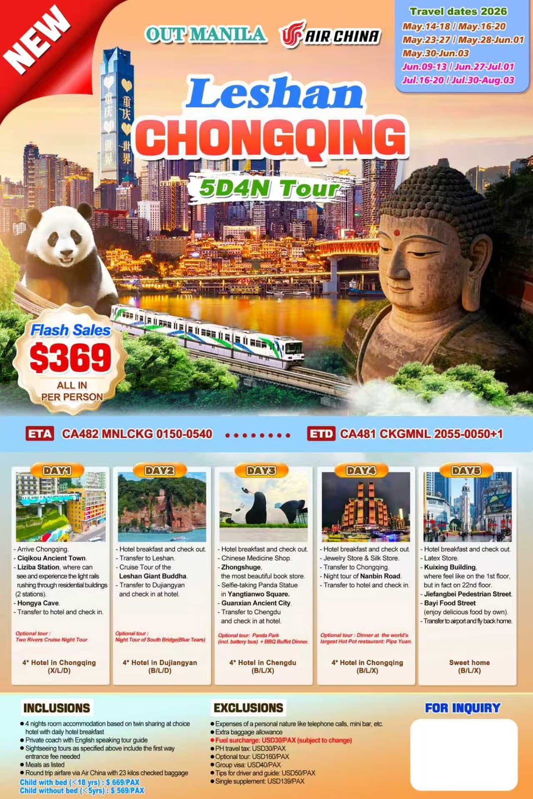 China tour package — Cqls | Claor Travel & Tours