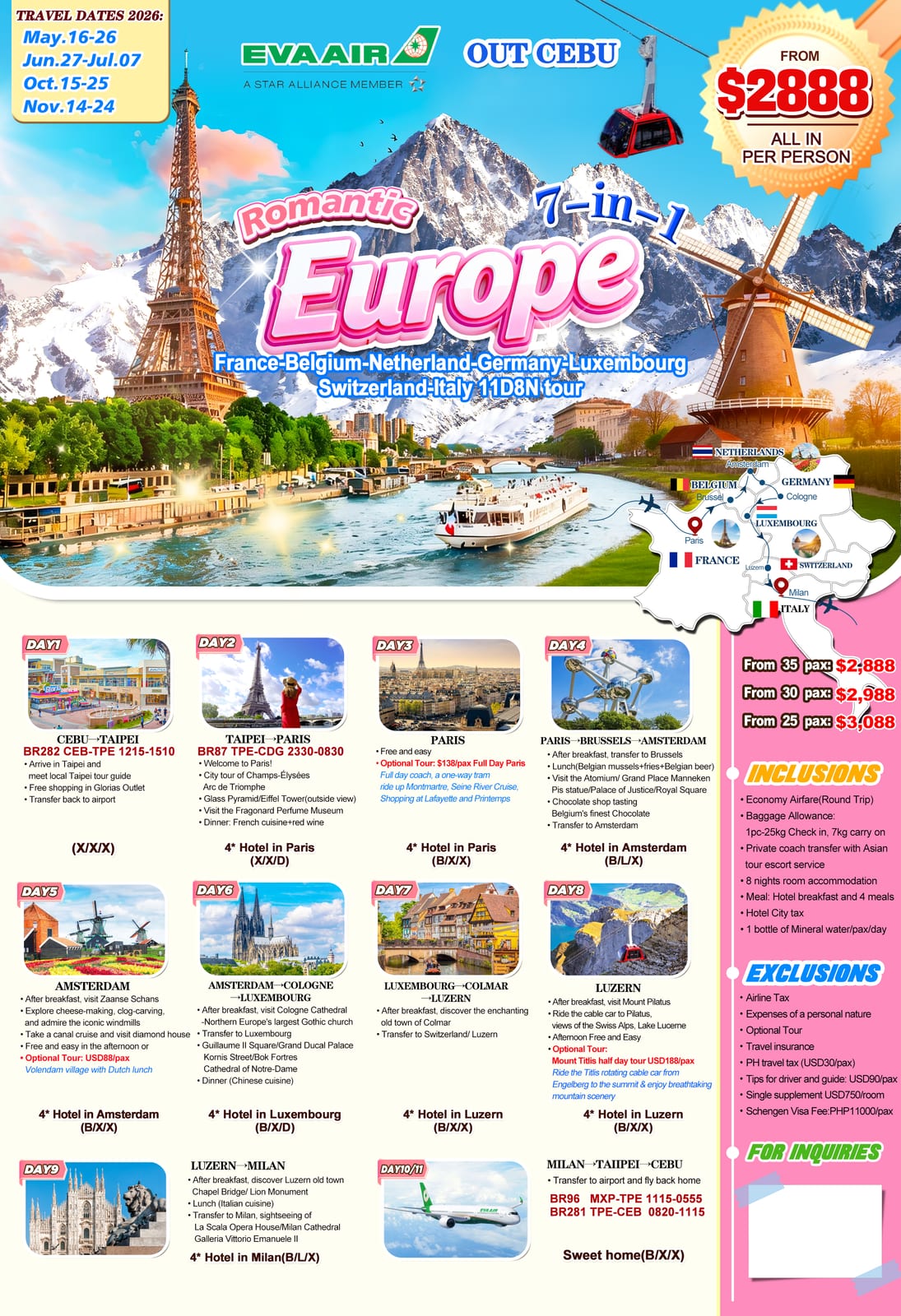 Europe tour package | Claor Travel & Tours