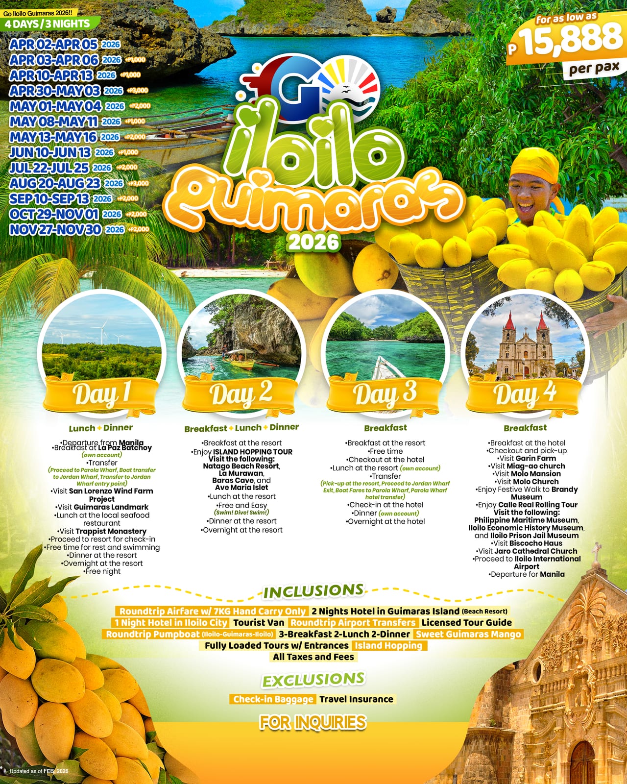 Iloilo tour package — Iloilo Guimaras Iloilo | Claor Travel & Tours