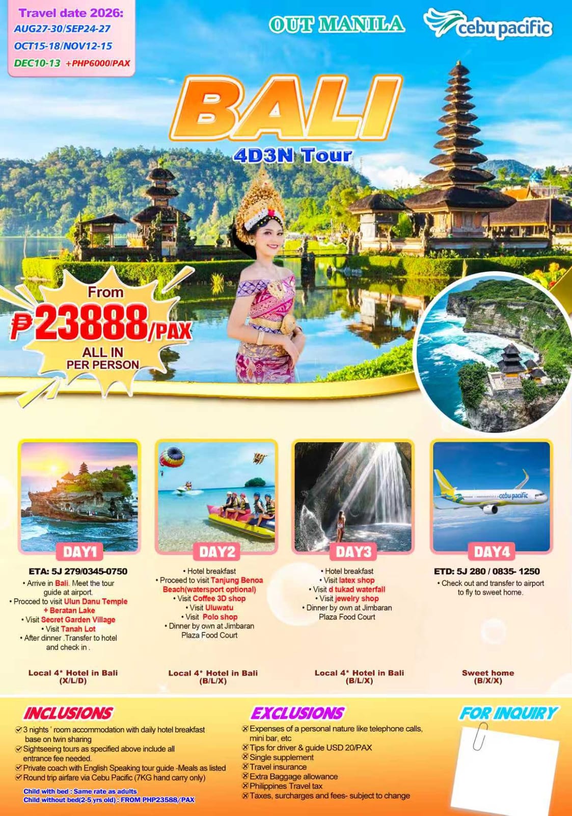 Indonesia tour package — Uosal Bali | Claor Travel & Tours