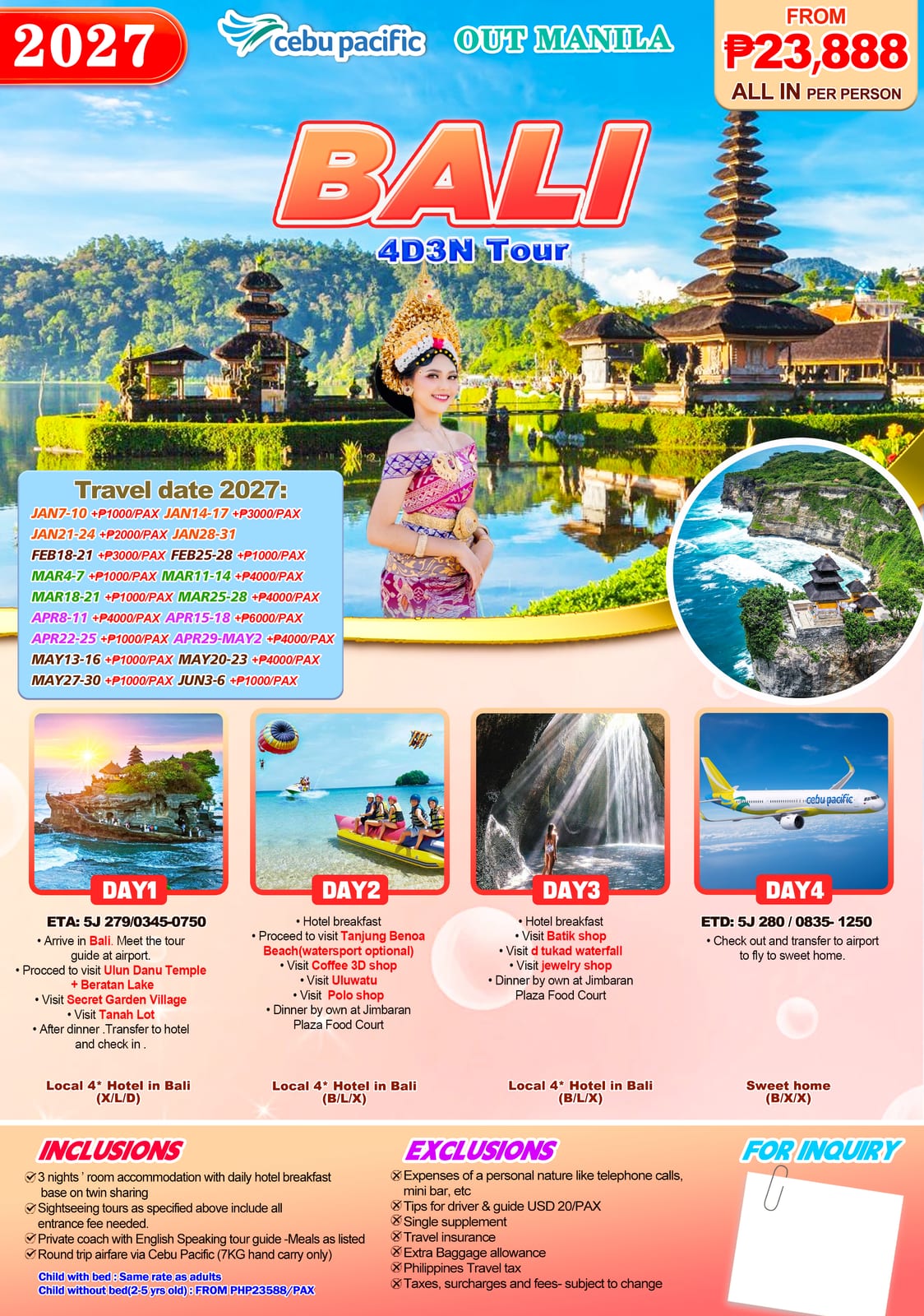 Indonesia tour package — Uosal Bali | Claor Travel & Tours
