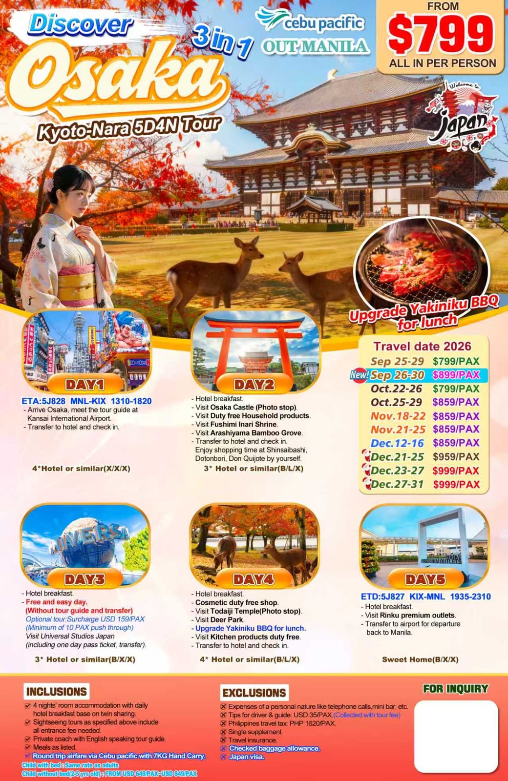 Japan tour package — Uosjp | Claor Travel & Tours