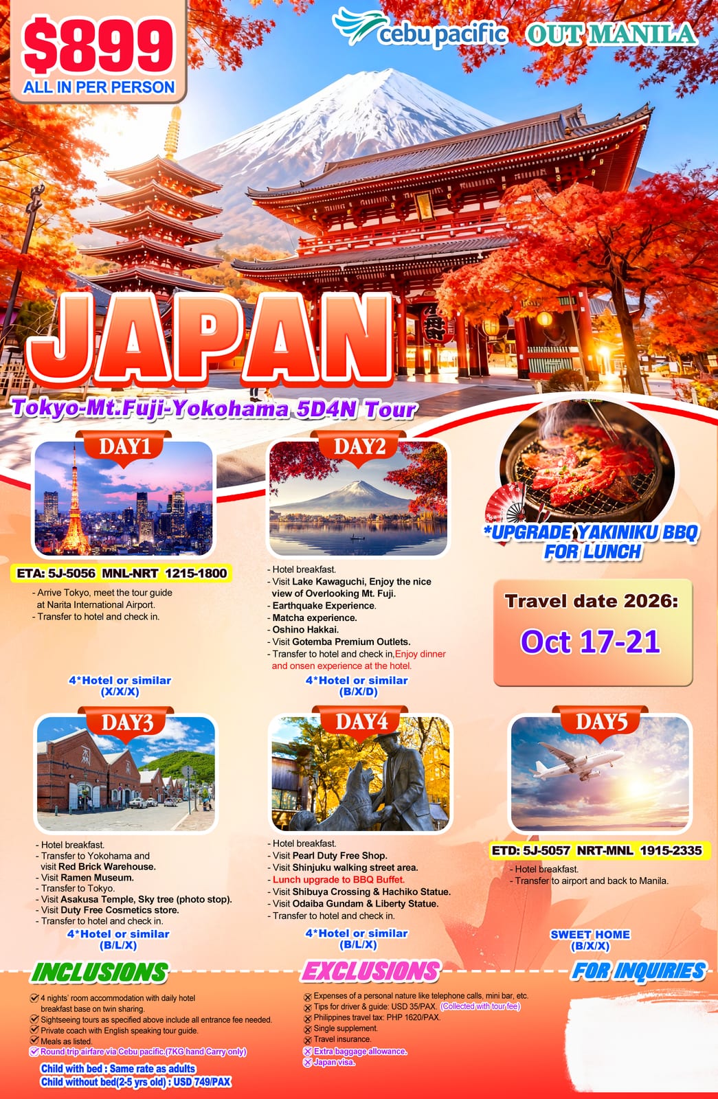 Japan tour package — Uosjp | Claor Travel & Tours