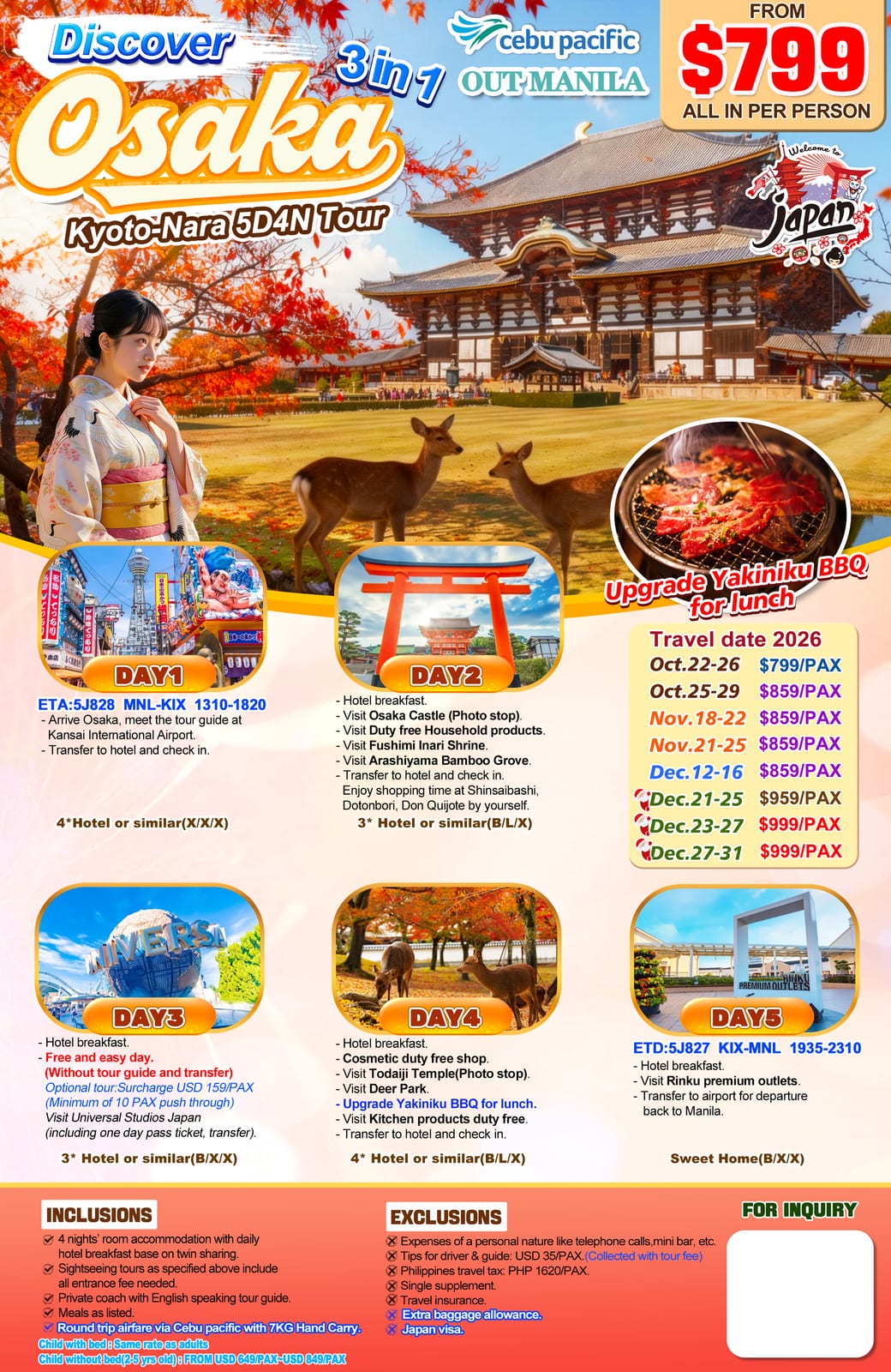 Japan tour package — Uosjp | Claor Travel & Tours