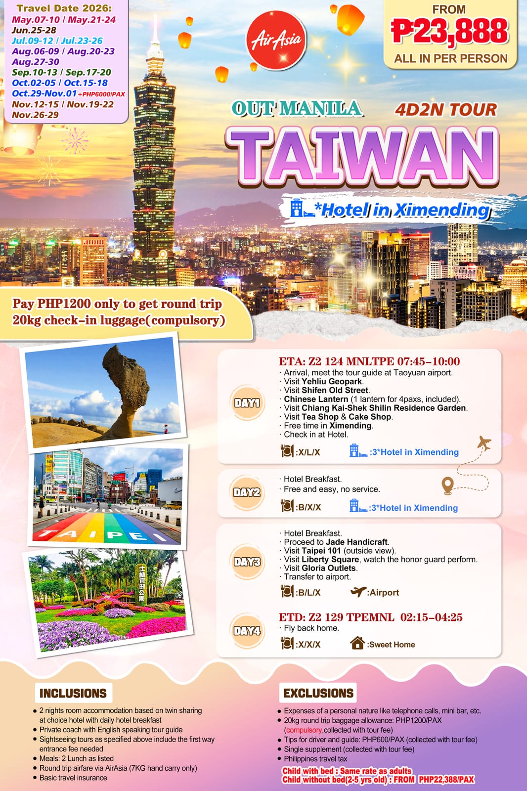 Taiwan tour package — Mtw | Claor Travel & Tours