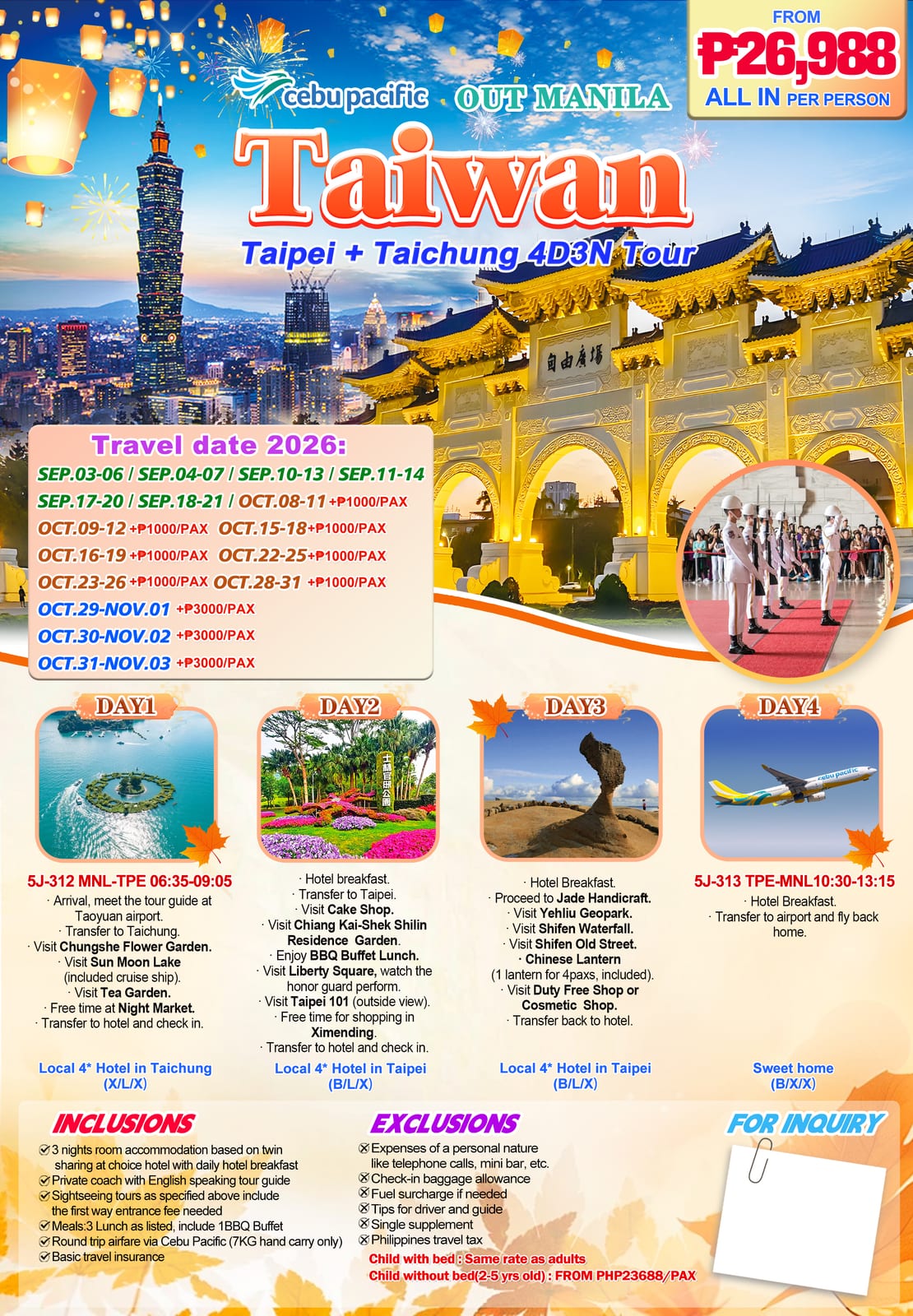 Taiwan tour package | Claor Travel & Tours