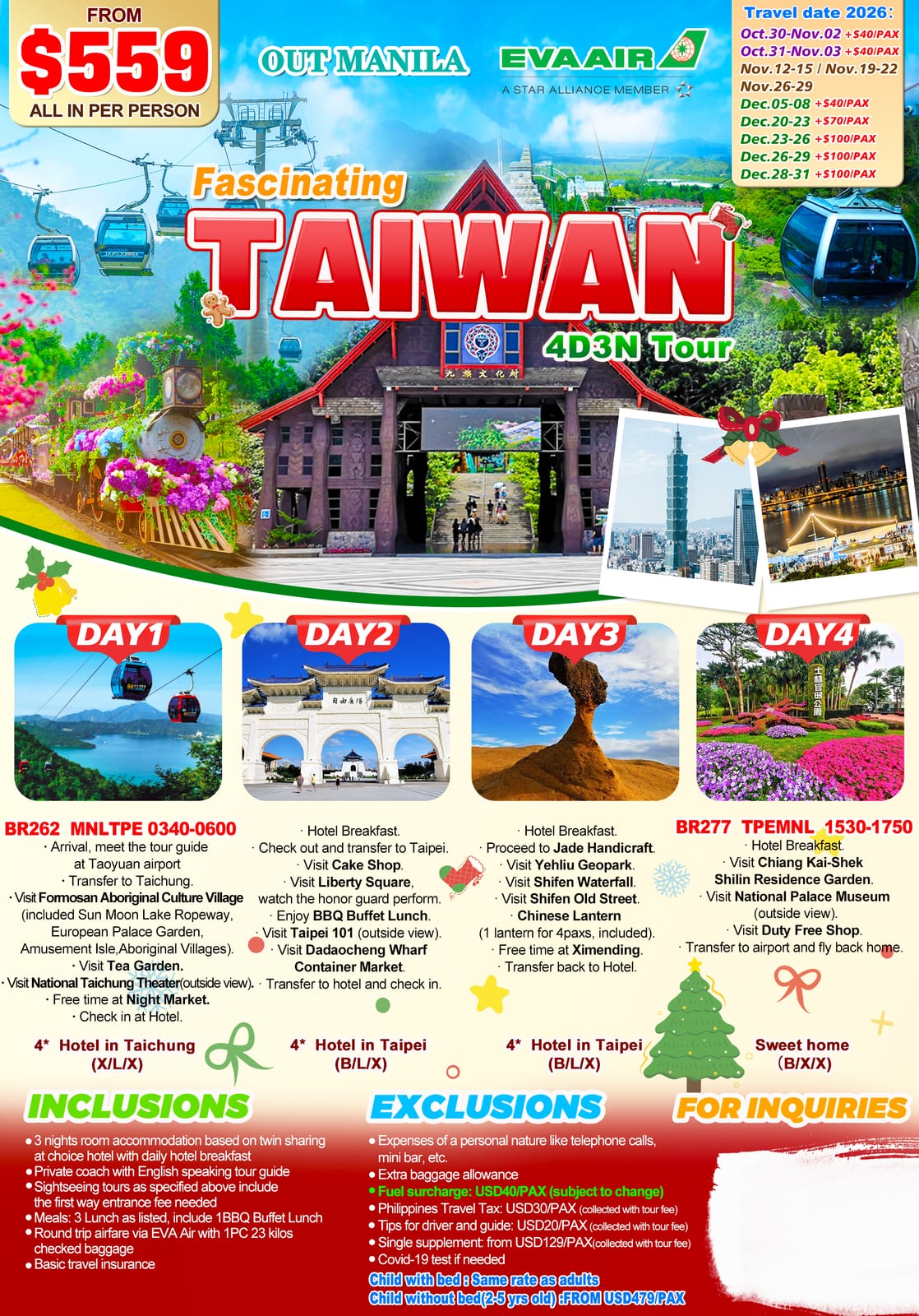 Taiwan tour package | Claor Travel & Tours