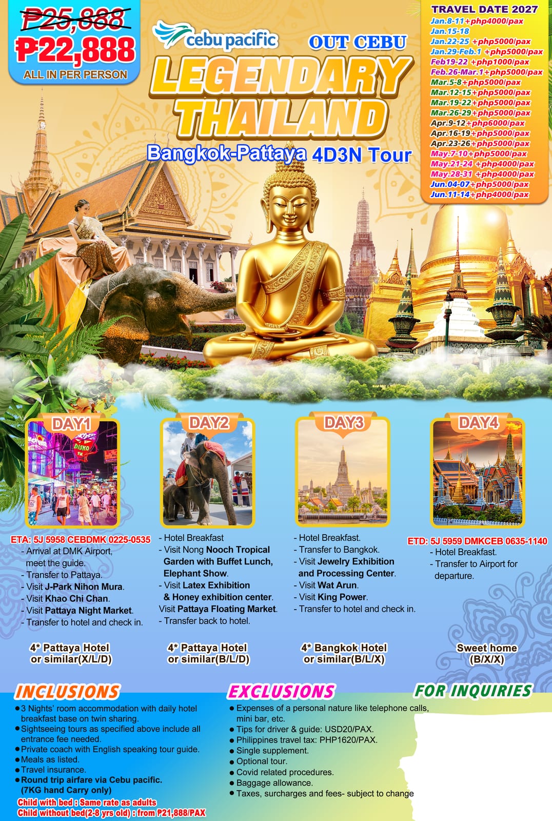 Thailand tour package — Uosalth Ceb | Claor Travel & Tours