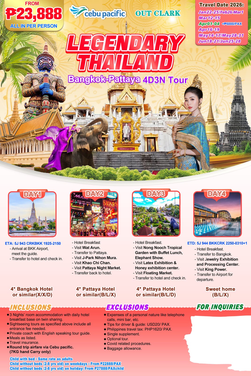 Thailand tour package — Uosalth Crk | Claor Travel & Tours